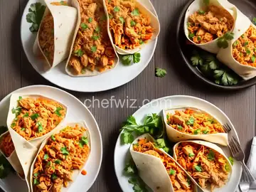 Buffalo Chicken and Rice Wraps