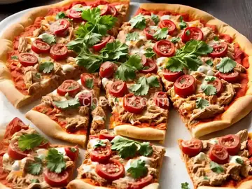 Buffalo Rotisserie Chicken Dip Pizzas