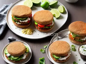 Bulgur Veggie Burgers with Lime Mayonnaise