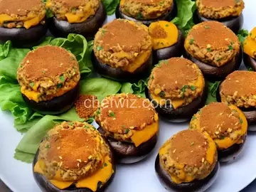 Burger Stuffed Mushrooms
