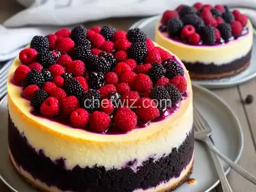 Burnt Cheesecake with Blackberries