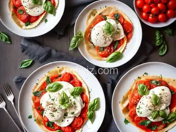 Burrata Ravioli with Fresh Tomato Sauce, Parmigiano and Basil