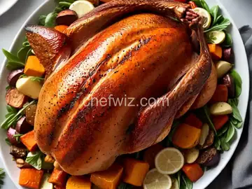 Butterflied, Dry Brined Roasted Turkey with Roasted Root Vegetable Panzanella