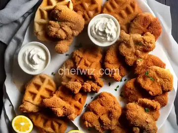 Buttermilk Waffles with Buttermilk Fried Chicken Tenders