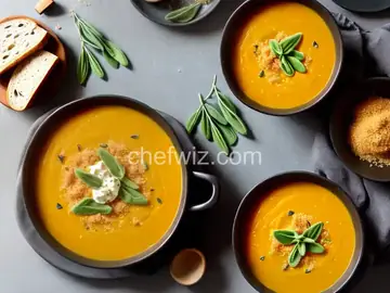 Butternut Squash and Sage Soup with Sage Breadcrumbs