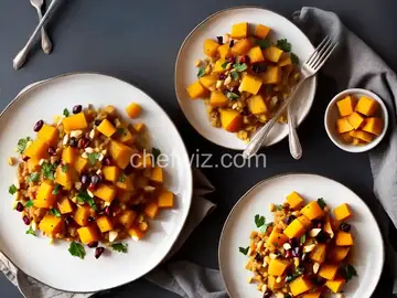 Butternut Squash with Apple and Cranberries