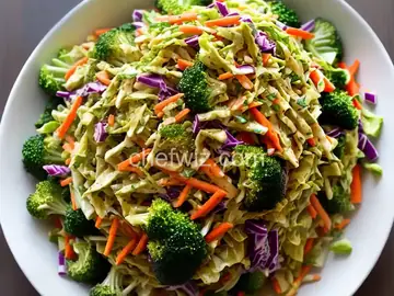 Cabbage and Broccoli Slaw with Vinegar Dressing