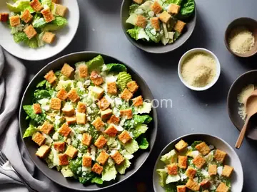Caesar Salad with Parmesan Croutons