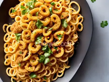 Calamari on Pasta