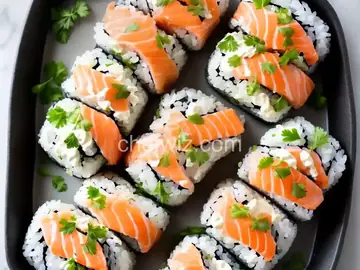 California Rolls with Salmon and Cream Cheese