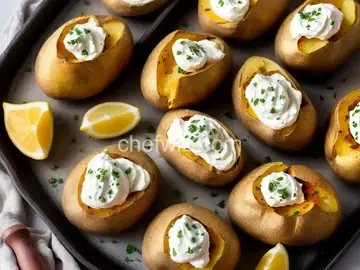 Camping Baked Potatoes with Herbed Sour Cream