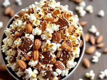Candied Almond Bark Popcorn