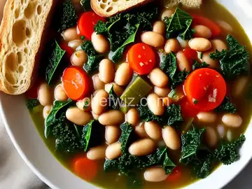 Cannellini Bean Soup with Kale and Garlic-Olive Oil Crostini