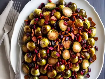 Caramelized Brussels Sprouts with Cranberries and Bacon