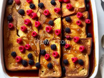 Caramelized French Toast with Cinnamon and Berries