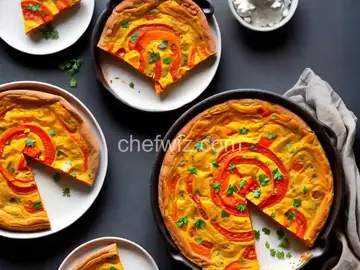 Caramelized Sweet Potato, Red Pepper and Feta Frittata
