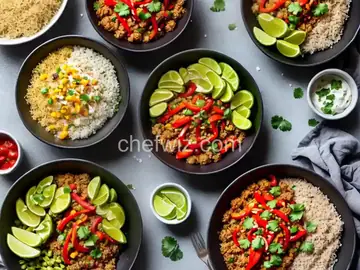 Cauliflower Rice and Beans Fajita Bowls