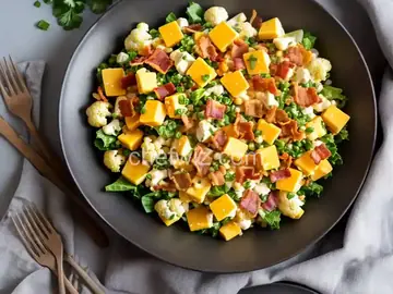 Cauliflower Salad with Cheddar and Bacon