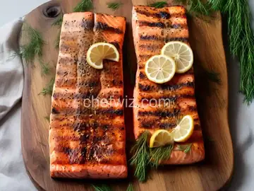 Cedar Plank-Grilled Salmon with Garlic, Lemon and Dill