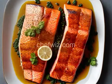 Cedar Planked Salmon With Maple Glaze and Mustard Mashed Potatoes