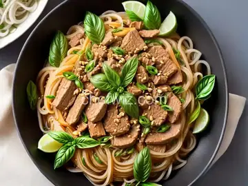 Cellophane Noodles with Pork and Thai Basil Recipe