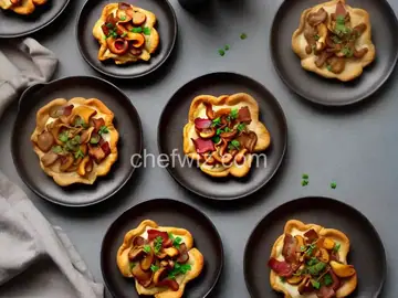 Chanterelle Mushroom and Bacon Tartlets