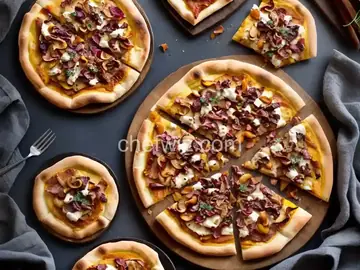 Chanterelle, Radicchio, and Pancetta Pizzas