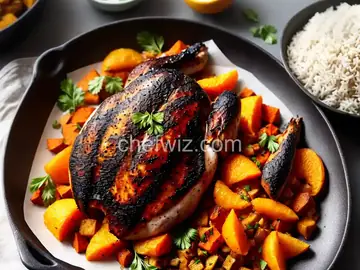 Charred Chicken With Sweet Potatoes and Oranges