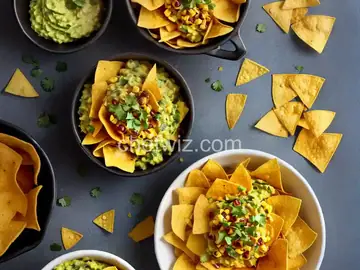 Charred Corn Guacamole with Corn Chips