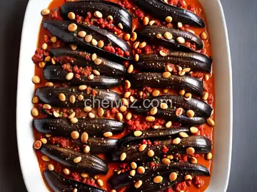 Charred Eggplant With Spicy Tomato Sauce and Peanuts