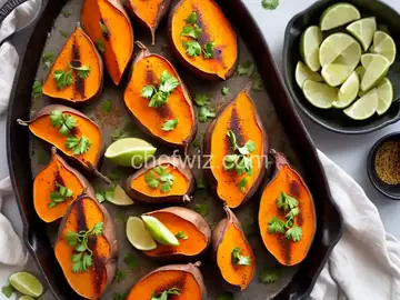 Charred Sweet Potatoes With Hot Honey Butter and Lime