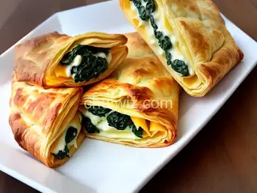 Cheese and Spinach Puff Pastry Pockets