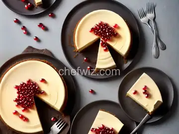 Cheesecake with Pomegranate Sauce