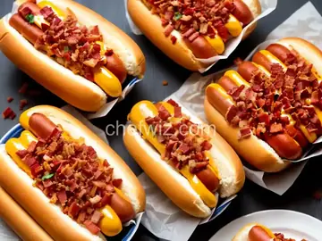 Cheesy Bacon Hot Dogs
