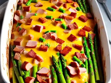 Cheesy Ham and Asparagus Bake
