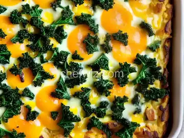 Cheesy Kale Breakfast Casserole
