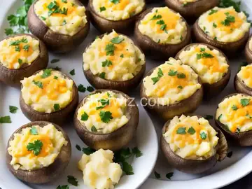 Cheesy Mashed Potato Stuffed Mushrooms