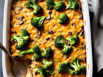 Cheesy Mushroom and Broccoli Casserole