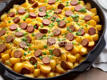Cheesy Potatoes with Smoked Sausage