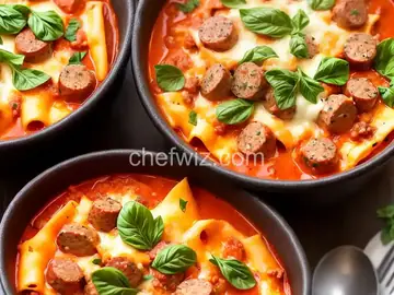 Cheesy Sausage Lasagna Soup