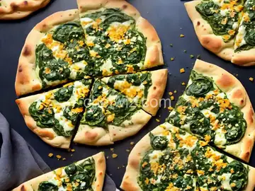 Cheesy Spinach Pesto Flatbread