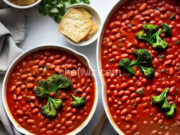 Cheesy Tomato Beans With Broccoli Rabe
