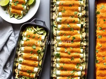 Cheesy Zucchini and Chicken “Enchiladas”