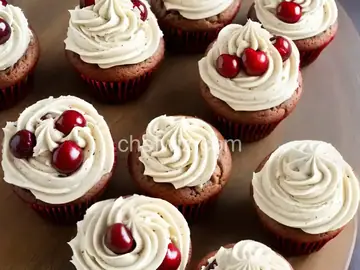 Cherry Amish Friendship Bread Cupcakes with Buttercream Frosting