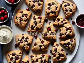 Cherry, Chocolate and Pecan Scones with Strawberry Jam