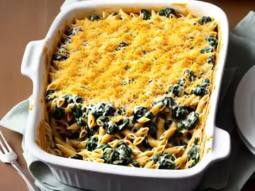 Cheryl's Spinach Cheesy Pasta Casserole