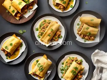 Chicken & Cheese Tamales with Green Chile Sauce