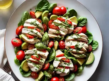 Chicken-Avocado Caprese Salad