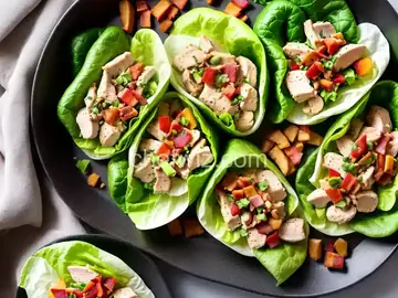 Chicken, Avocado, and Bacon Lettuce Wrap