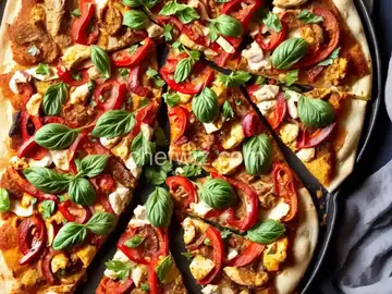 Chicken Fajita Cauliflower Pizza